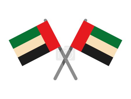 Ilustración de Banderas de los EAU en los postes cruzados icono - Imagen libre de derechos