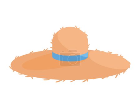 Illustration for Gardener straw hat accessory icon - Royalty Free Image