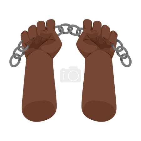 Téléchargez les illustrations : Afro mains levant les chaînes icône - en licence libre de droit