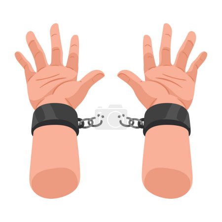 Téléchargez les illustrations : Esclave mains rupture menottes icône - en licence libre de droit