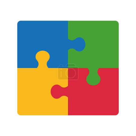 Illustration for Puzzle game pieces solutions icon - Royalty Free Image