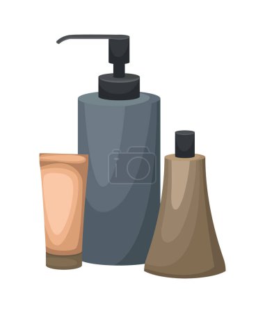 Illustration for Isolated spa cosmetic products icons - Royalty Free Image
