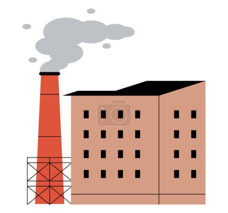 industry factory with smoking chimney icon