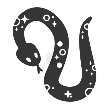 Téléchargez les illustrations : Serpent noir icône ésotérique incolore - en licence libre de droit