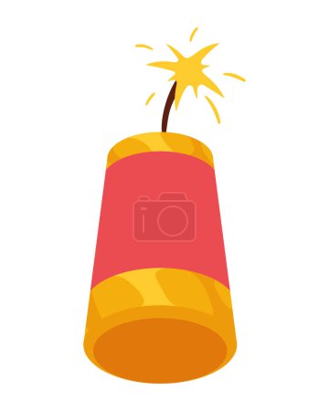 Illustration for Firecracker petard firework celebration icon - Royalty Free Image