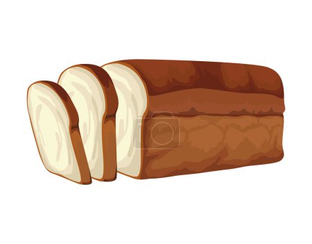 Illustration for Fresh white bread food bakery icon - Royalty Free Image