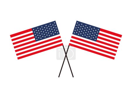 Ilustración de Banderas de EE.UU. en el icono de postes - Imagen libre de derechos