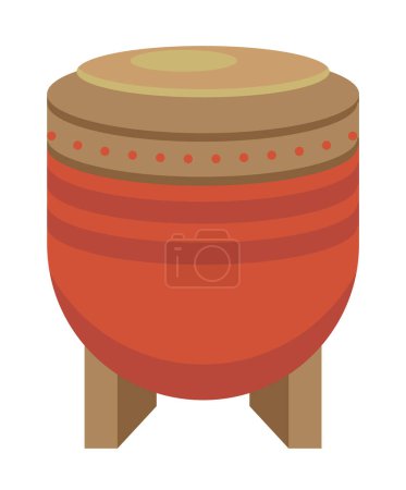 Ilustración de Instrumento de tambor chino icono musical - Imagen libre de derechos