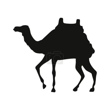 Ilustración de Animal camello silueta negro icono de estilo - Imagen libre de derechos