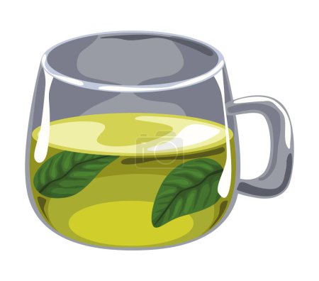 Ilustración de Té verde bebida airview icono - Imagen libre de derechos