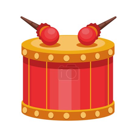 Ilustración de Icono de instrumento de tambor rojo chino - Imagen libre de derechos