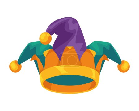 Illustration for Green and purple joker hat accessory - Royalty Free Image
