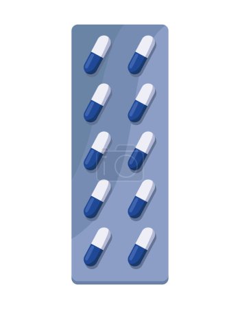 Illustration for Capsules in push blister icon - Royalty Free Image