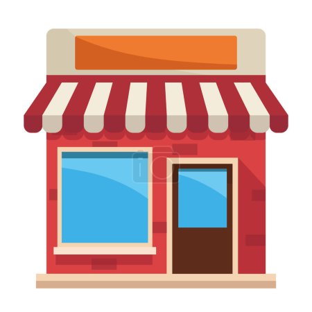 Illustration for Store building facade commercial icon - Royalty Free Image