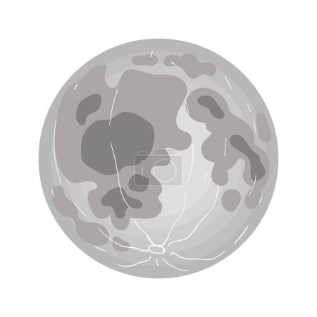 Illustration for Space full moon night icon - Royalty Free Image
