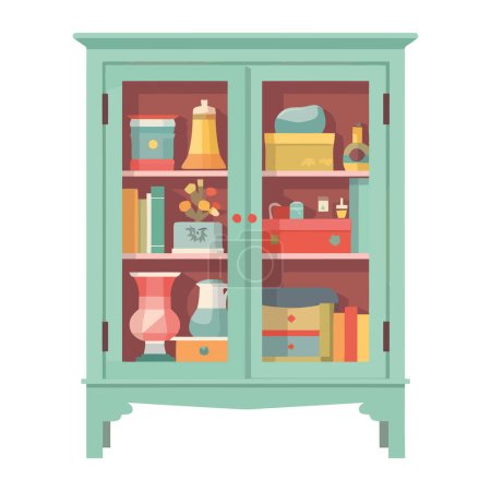 Illustration for Green kitchen shelf furniture icon - Royalty Free Image