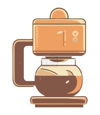 Téléchargez les illustrations : Machine à café ustensile de cuisine isolé - en licence libre de droit