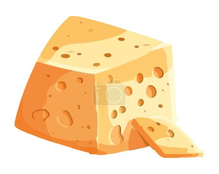 Illustration for Fresh mozzarella cheese food icon isolated - Royalty Free Image