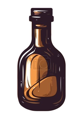 Illustration for Wine bottle illustration symbolizes celebration isolated - Royalty Free Image