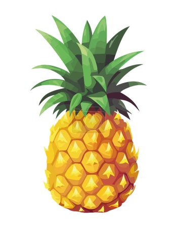 Illustration for Ripe pineapple symbolizes healthy tropical refreshment snack isolated - Royalty Free Image
