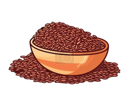 Illustration for Healthy meal of organic wheat cereal plant heap isolated - Royalty Free Image
