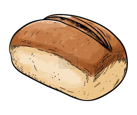 Illustration for Freshly baked baguette, a gourmet French meal isolated - Royalty Free Image