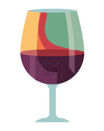 Illustration for Wine celebration drink in cup isolated - Royalty Free Image