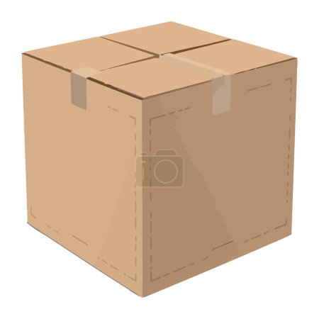 Illustration for Classic closed carton box packing icon - Royalty Free Image