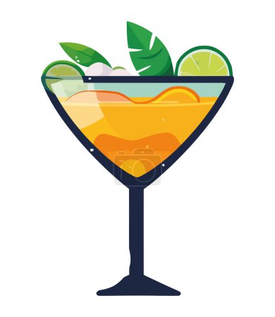 Illustration for Fresh citrus cocktail with lemon isolated - Royalty Free Image