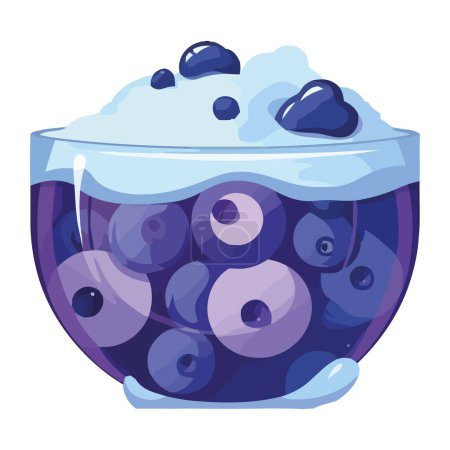 Illustration for Fresh blueberries in bowl icon isolated - Royalty Free Image