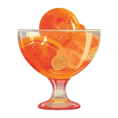 Illustration for Fresh fruit cocktail in transparent drinking glass isolated - Royalty Free Image