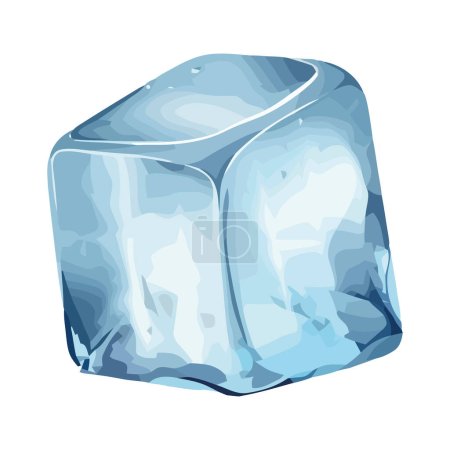 Illustration for Frozen ice cube icon on transparent background isolated - Royalty Free Image