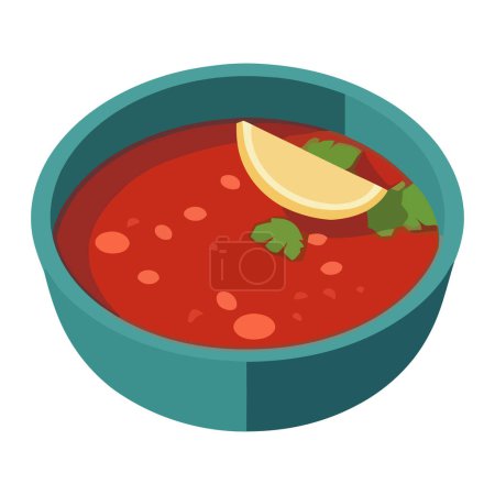 Illustration for Fresh seafood soup with organic vegetables isolated - Royalty Free Image