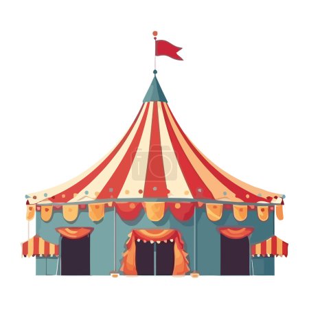 Ilustración de Tienda de carnaval colorido trae alegría a la celebración aislada - Imagen libre de derechos