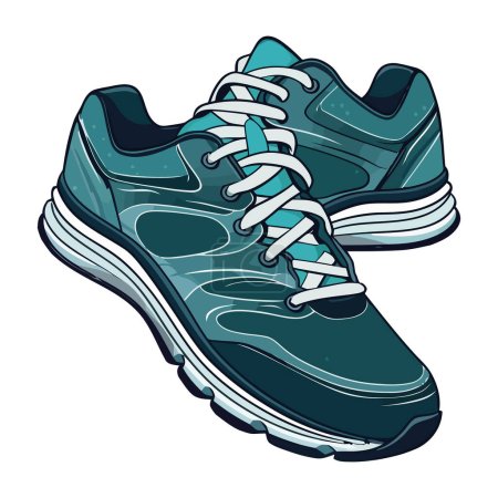 Illustration for A pair of sports shoes for men, perfect for jogging isolated - Royalty Free Image