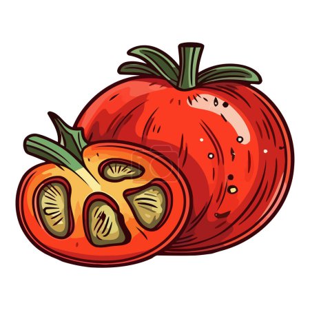 Illustration for Fresh organic ripe tomato slice isolated - Royalty Free Image