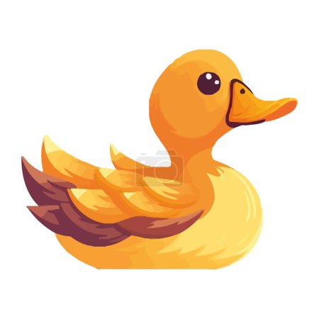 Illustration for Cute duckling with yellow feathers isolated - Royalty Free Image