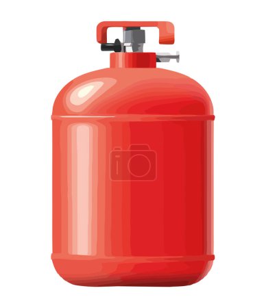 Illustration for Flammable gas canister, handle with safety icon isolated - Royalty Free Image