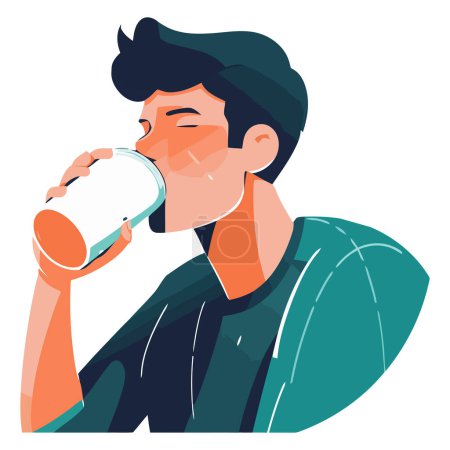 Illustration for A successful man holding a drink isolated - Royalty Free Image