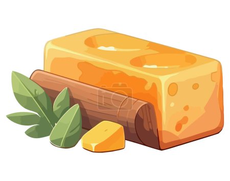 Illustration for Fresh organic meal cheddar cheese isolated - Royalty Free Image