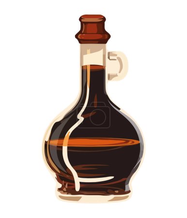 Illustration for Organic wine bottle label symbolizes luxury celebration isolated - Royalty Free Image