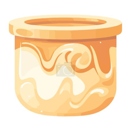 Illustration for A gourmet meal in a yellow pot isolated - Royalty Free Image