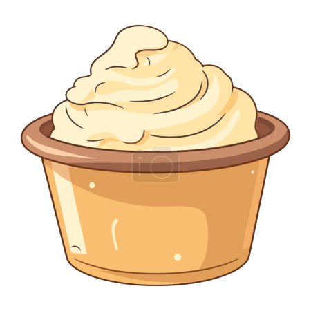 Illustration for Bowl with organic ingredients icon isolated - Royalty Free Image
