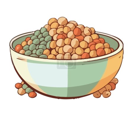 Illustration for Fresh food in bowl, a healthy gourmet meal isolated - Royalty Free Image