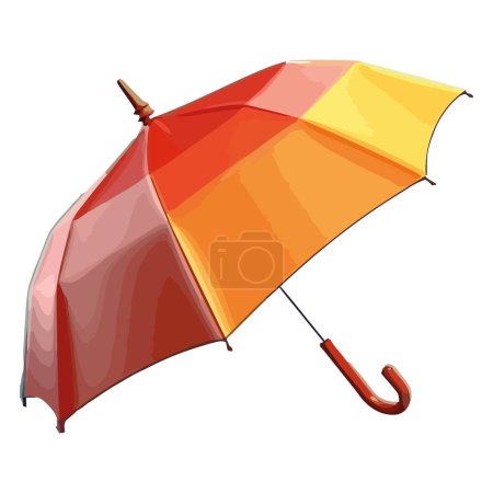 Illustration for Yellow umbrella shelters from the autumn rain isolated - Royalty Free Image