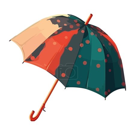 Illustration for Umbrella in rainy autumn weather isolated - Royalty Free Image