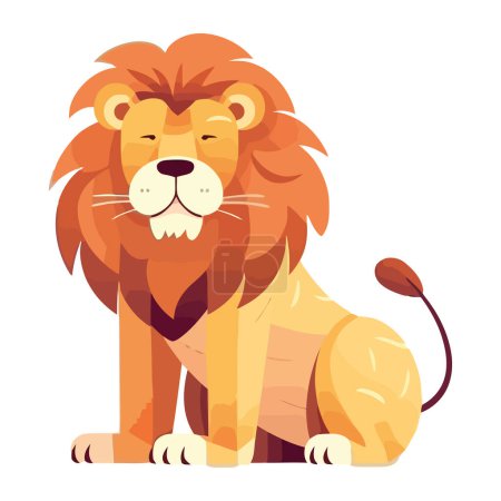 Illustration for Smiling lion cute young animal isolated - Royalty Free Image