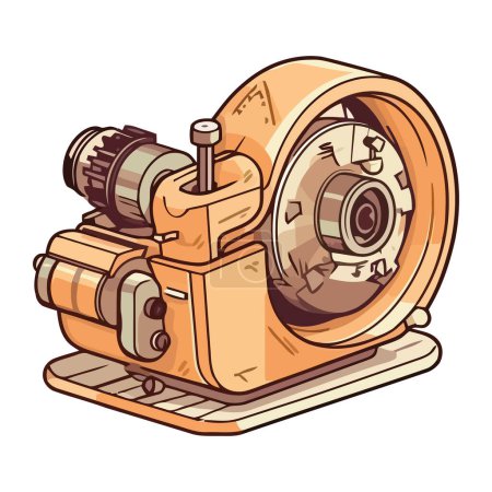 Illustration for Industrial engine for machine icon isolated - Royalty Free Image