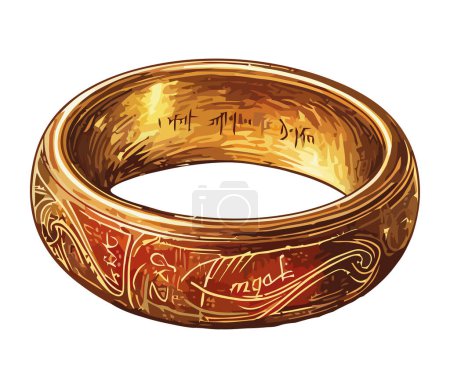 Illustration for Shiny gold jewelry symbolizes love isolated - Royalty Free Image