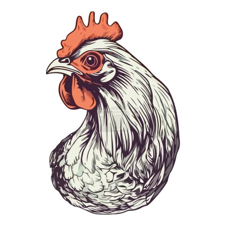 Illustration for Cute rooster symbolizes farm life icon isolated - Royalty Free Image